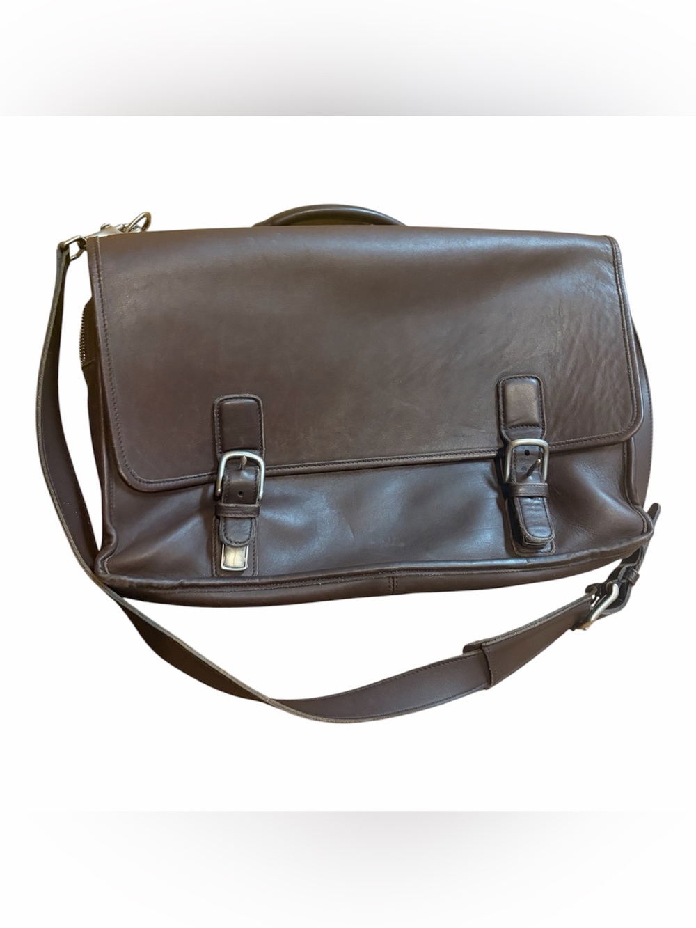 Coach Metropolitan Brief Vintage C7C 5180 Leather 2Way Shoulder Bag Dark Brown